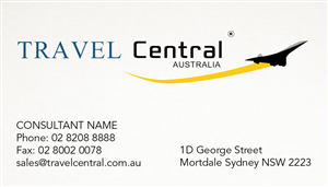 Design de Carte de Visite par kiwi-carla pour TRAVEL CENTRAL | Design : #1349897
