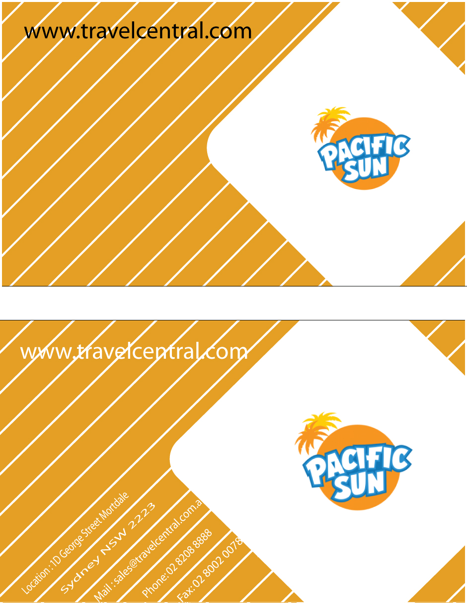 Business Card Design by fawadkhatri for TRAVEL CENTRAL | Design #1335887