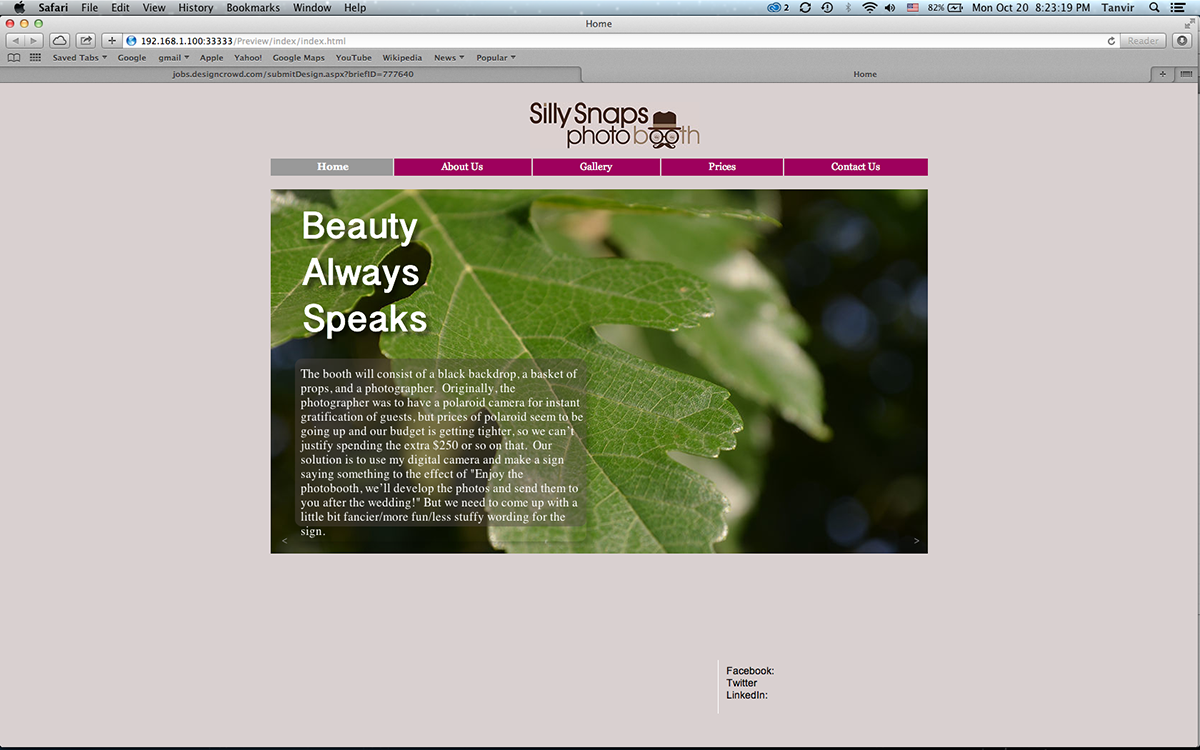 Diseño Web por Tanvir Akhtar para este proyecto | Diseño #4730977