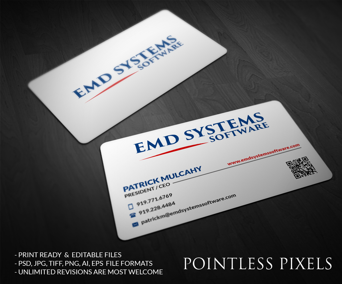 Business Card Design by Pointless Pixels India for EMD Systems Software | Design #4845162
