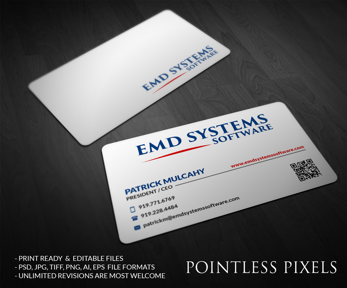 Business Card Design by Pointless Pixels India for EMD Systems Software | Design #4845164
