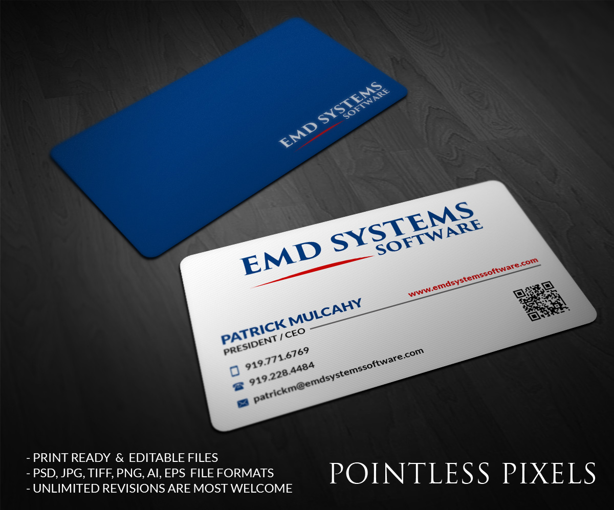 Business Card Design by Pointless Pixels India for EMD Systems Software | Design #4845165