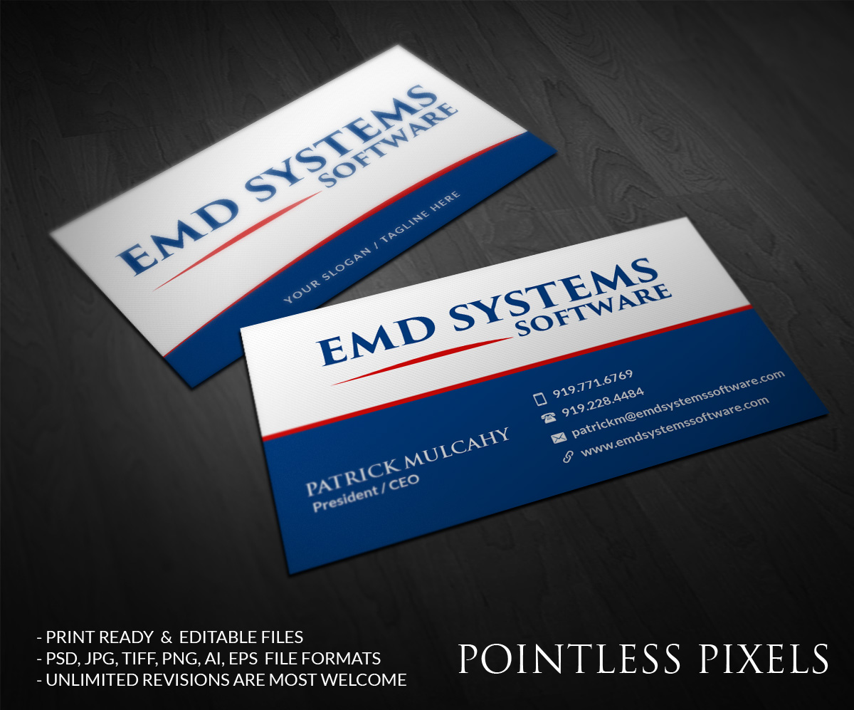 Business Card Design by Pointless Pixels India for EMD Systems Software | Design #4845173
