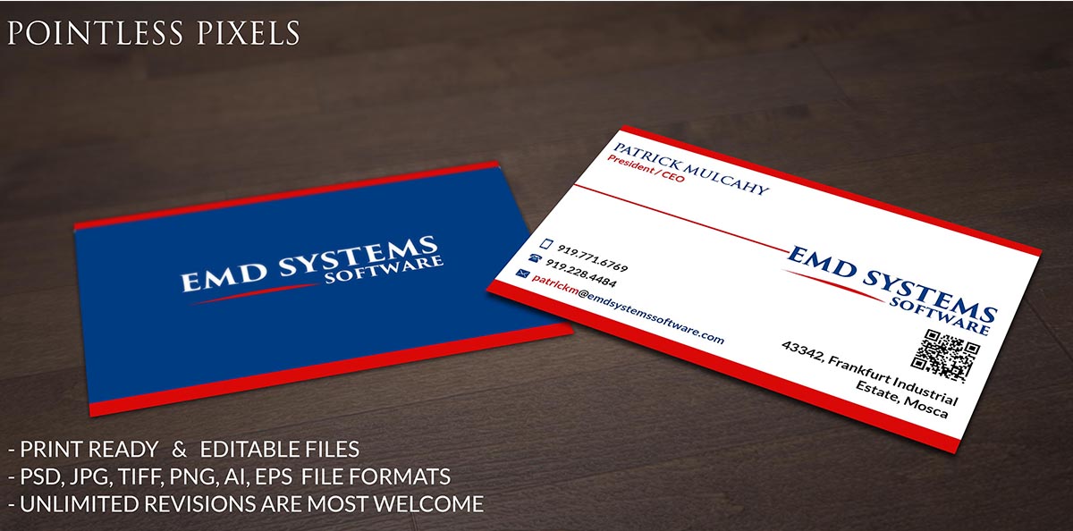 Business Card Design by Pointless Pixels India for EMD Systems Software | Design #4847283