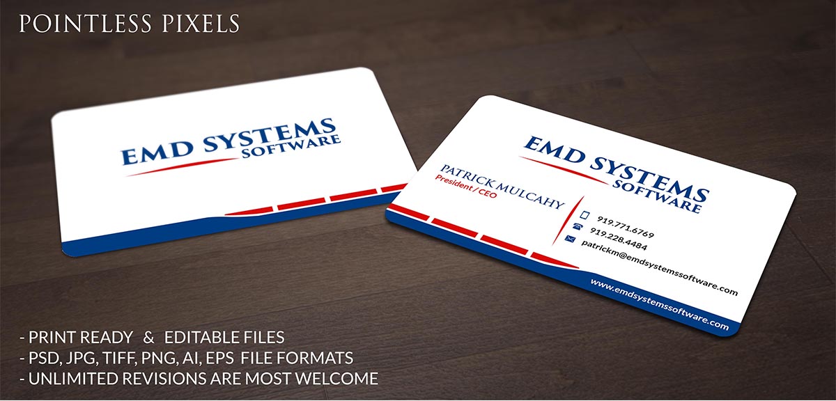 Business Card Design by Pointless Pixels India for EMD Systems Software | Design #4847979
