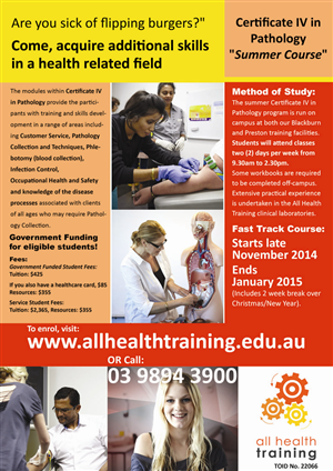Flyer Design by Chandra for All Health Training | Design: #4654719