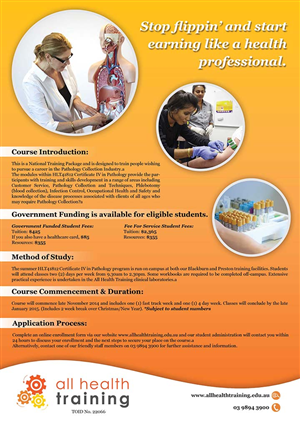 Flyer Design by Laurence N. Corpuz for All Health Training | Design: #4660827