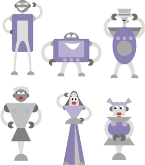 SwatchMatic Android App Graphics (Make Me Some Robots, Please!!!) | Illustration Design by ChrisMoon
