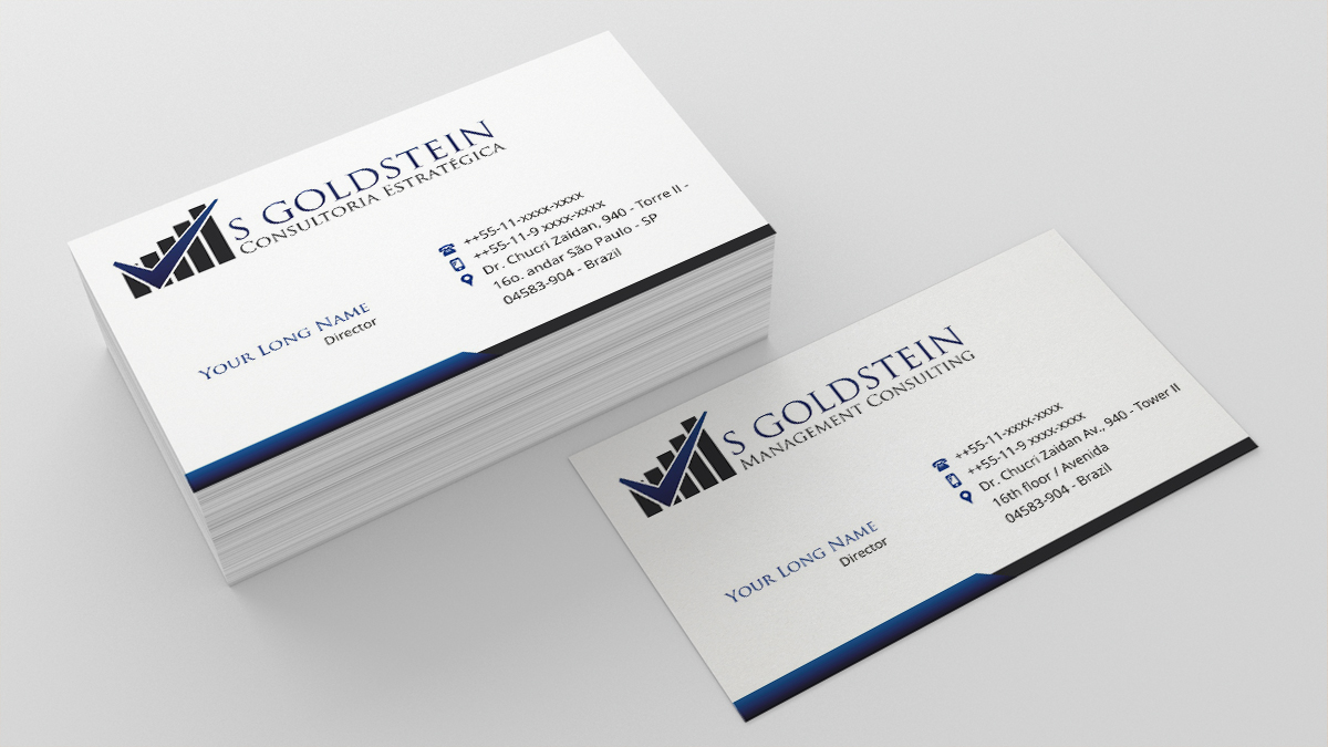 Design de Carte de Visite par INDIAN_Ashok pour S GOLDSTEIN CONSULTING | Design #4719546