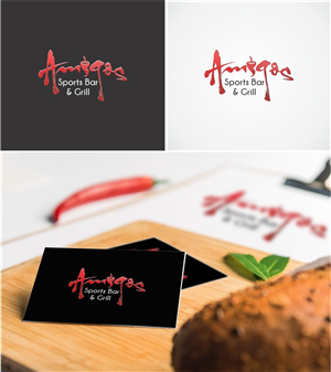Amigos    Sports Bar & Grill | Logo Design by Little Sofi