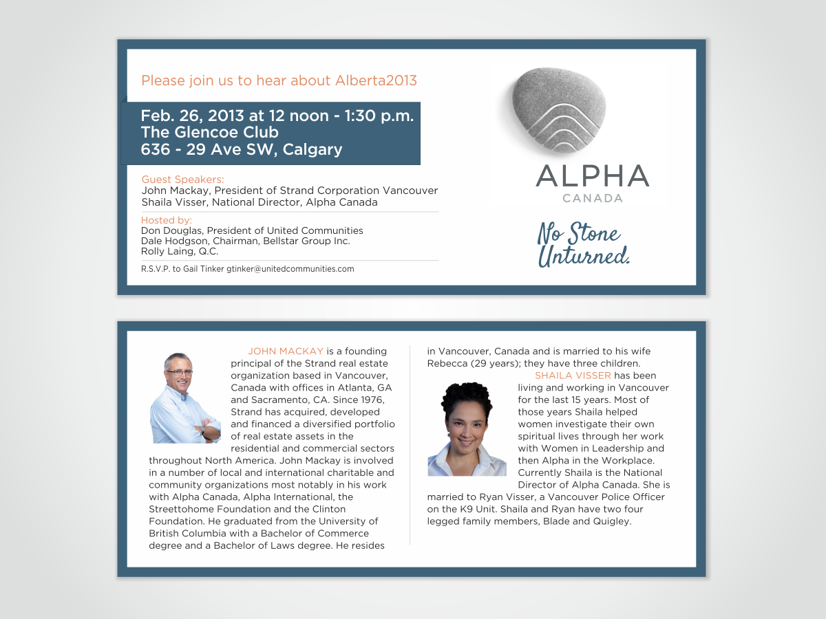 Invitation Design by HYPdesign for Alpha Ministries Canada | Design #1332194