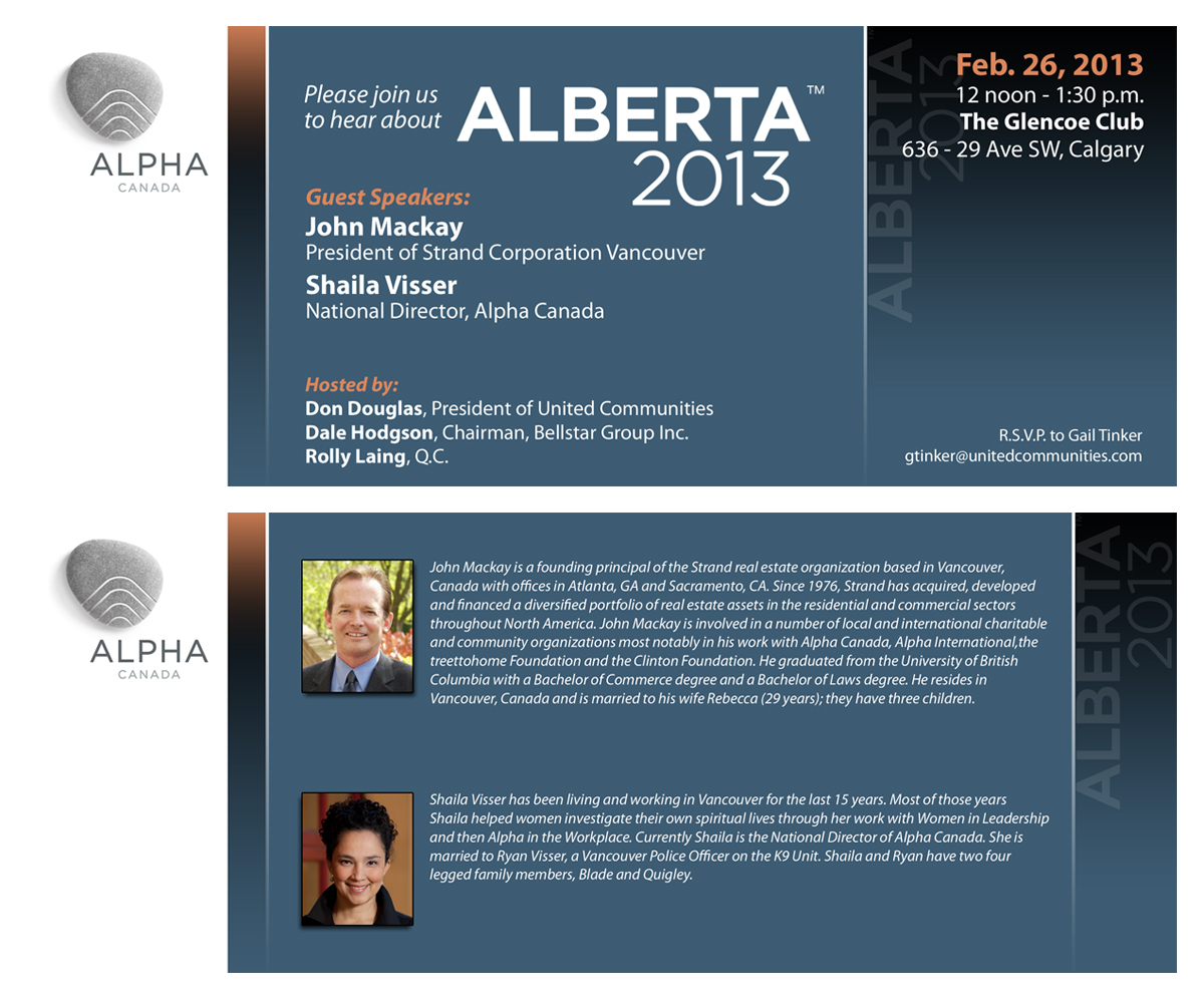 Design Invitation par chris pour Alpha Ministries Canada | Design #1353186