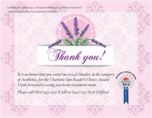 Diseño de Postal por Chandra para Gail''s SkinCare Oasis | Diseño: #4686704