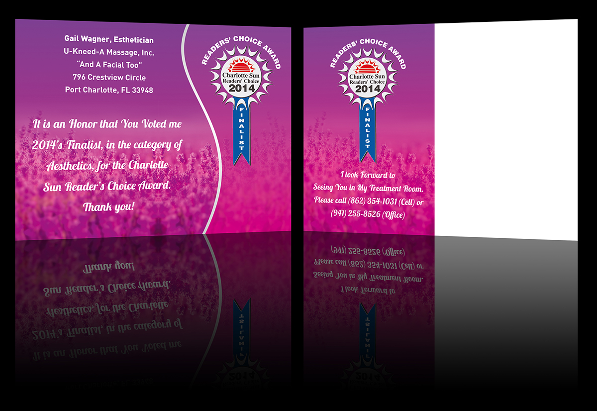 Postcard Design by ALSADESIGN for Gail''s SkinCare Oasis | Design #4663042