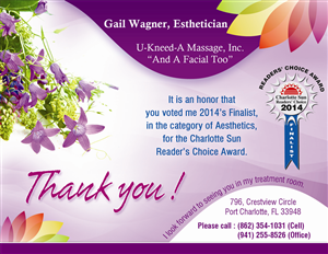 Diseño de Postal por Akshar Shailesh para Gail''s SkinCare Oasis | Diseño: #4661879