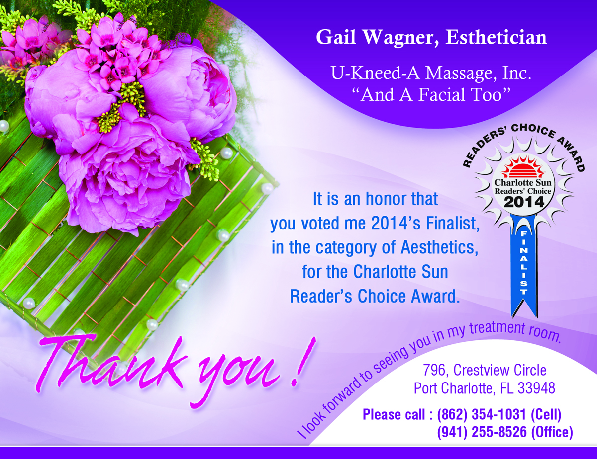 Postcard Design by Akshar Shailesh for Gail''s SkinCare Oasis | Design #4666607