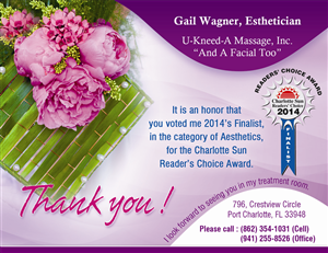 Diseño de Postal por Akshar Shailesh para Gail''s SkinCare Oasis | Diseño: #4666607