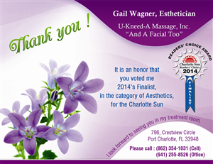 Diseño de Postal por Akshar Shailesh para Gail''s SkinCare Oasis | Diseño: #4666612