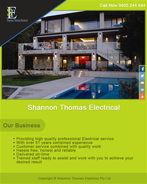 Flyer Design by Pram Shaw for Shannon Thomas Electrical | Design: #4683251