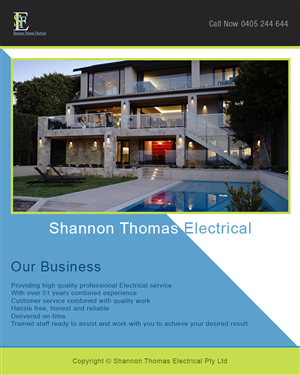 Flyer Design by Pram Shaw for Shannon Thomas Electrical | Design: #4683635