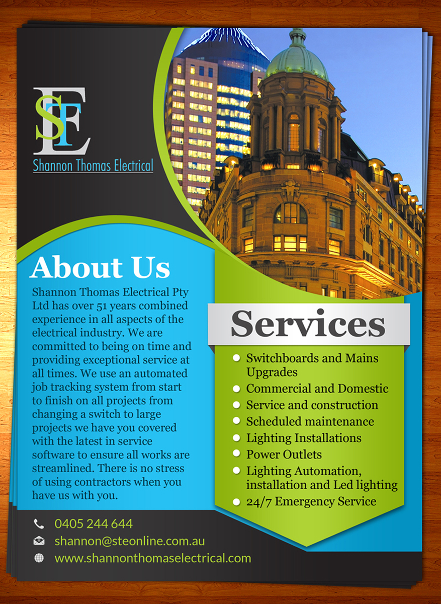Flyer Design by ESolz Technologies for Shannon Thomas Electrical | Design #4667068