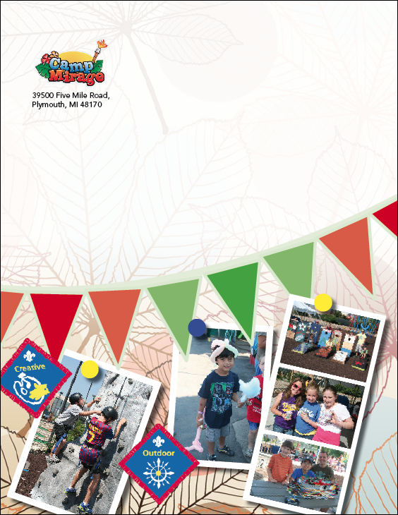 Diseño de Brochure por kiwi-carla para Camp Mirage | Diseño #1353292