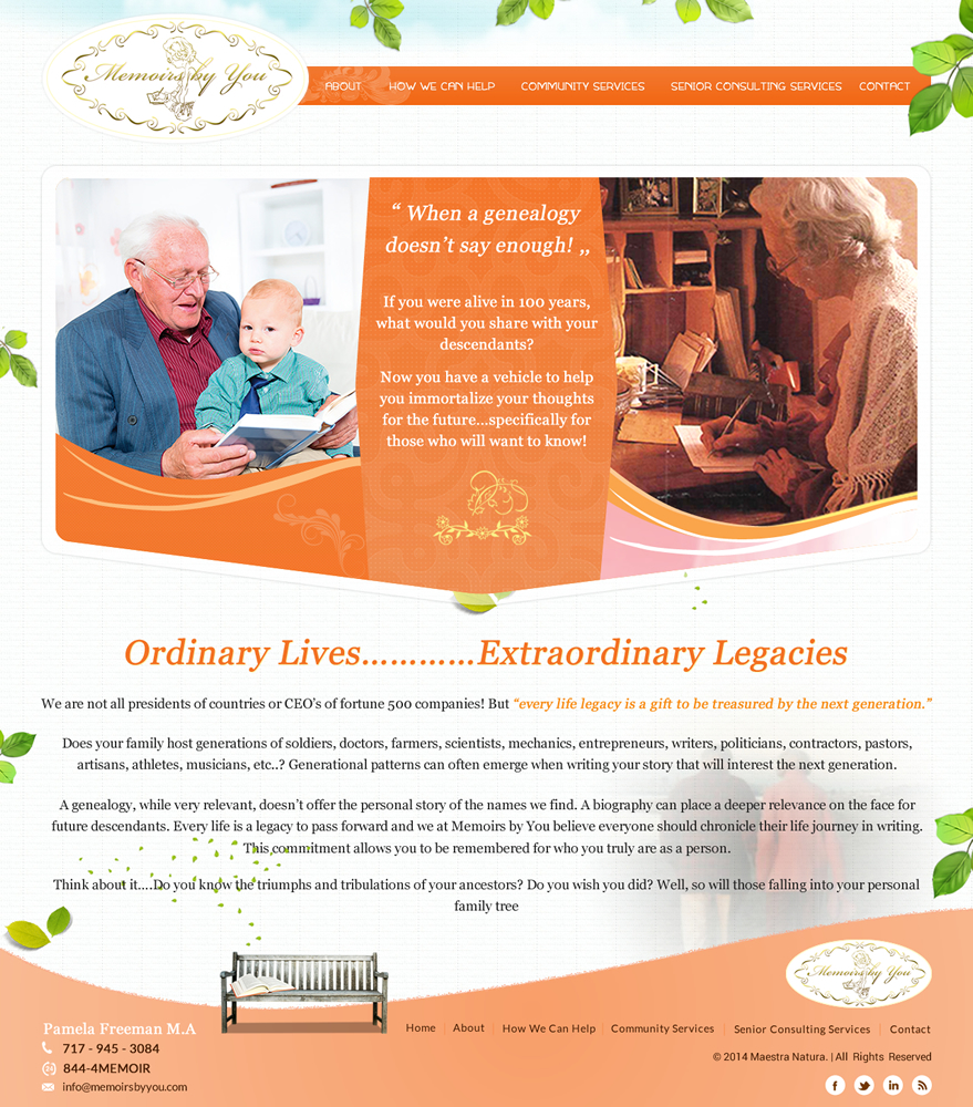 Web-Design von SONA für Memoirs by You | Design #4700675