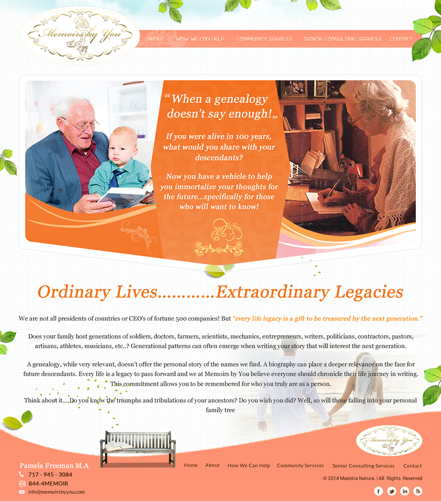 Web-Design von SONA für Memoirs by You | Design #4714929