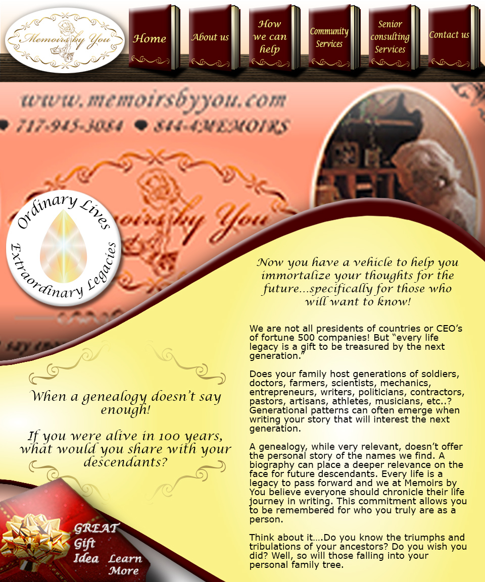 Web Design by INKKO for Memoirs by You | Design #4706377
