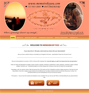 Web-Design von Honneyjs für Memoirs by You | Design: #4700432