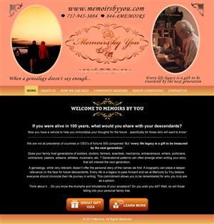 Web-Design von Honneyjs für Memoirs by You | Design: #4702979