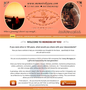 Web-Design von Honneyjs für Memoirs by You | Design: #4712722