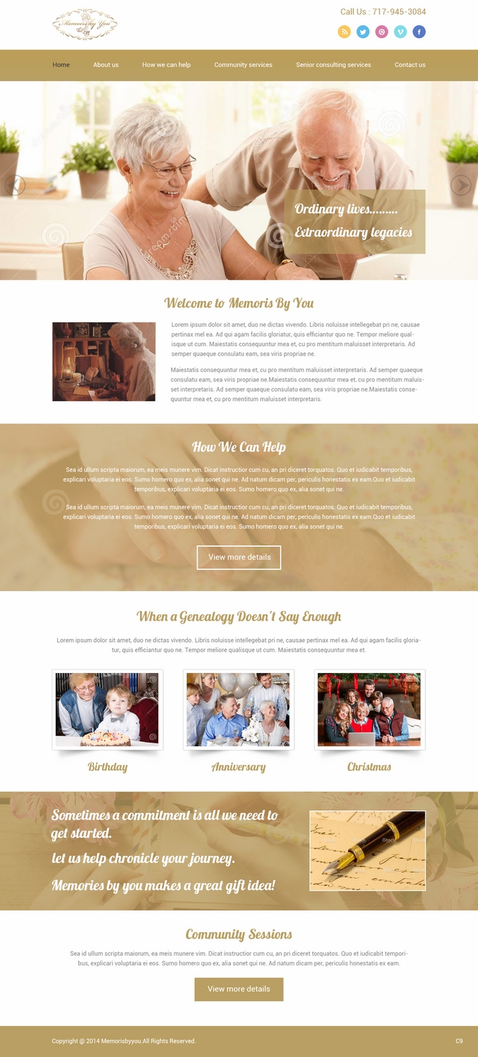 Web-Design von pb für Memoirs by You | Design #4681168