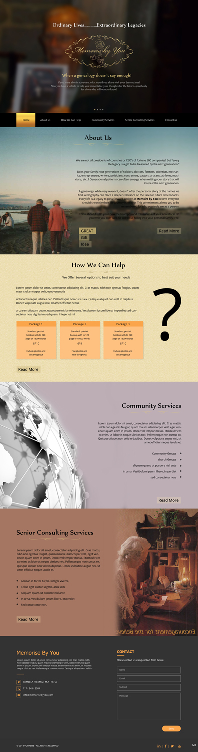 Web-Design von pb für Memoirs by You | Design #4681178