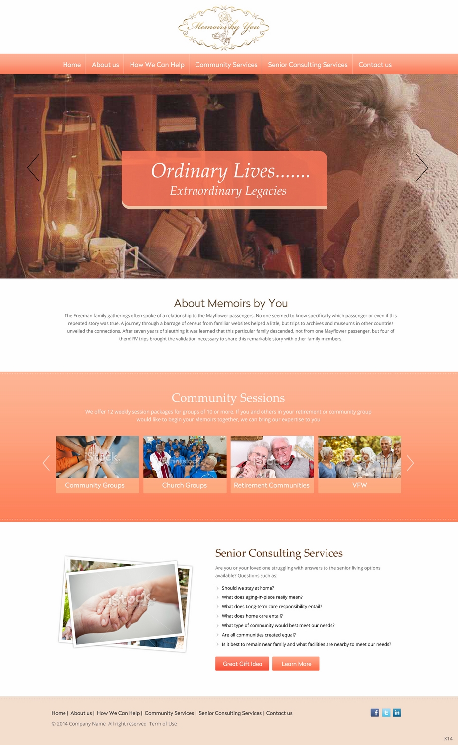 Web Design by pb for Memoirs by You | Design #4735900
