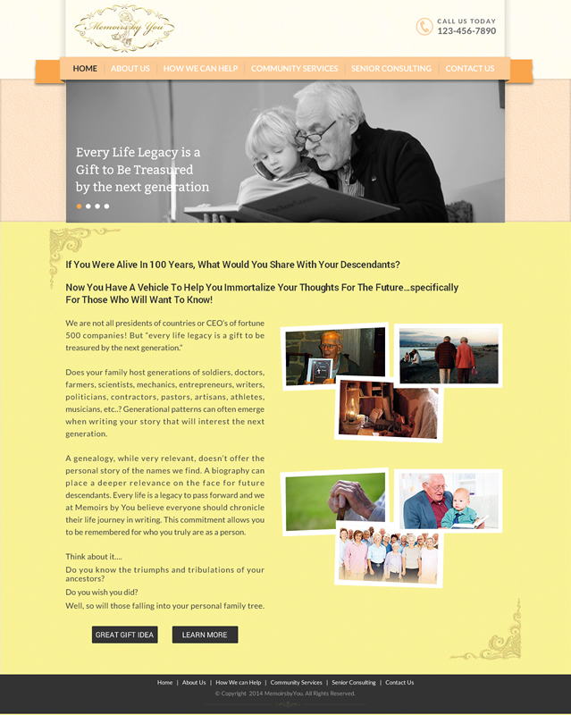 Web-Design von Sbss für Memoirs by You | Design #4675719