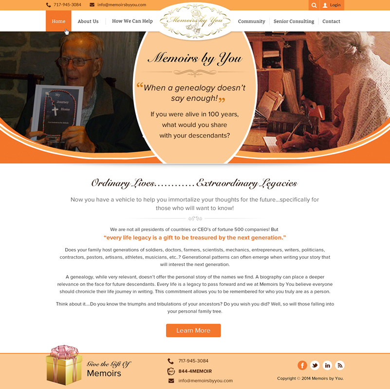 Web-Design von Sbss für Memoirs by You | Design #4675726