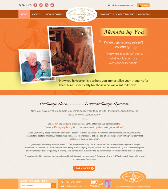 Web-Design von Sbss für Memoirs by You | Design #4675738