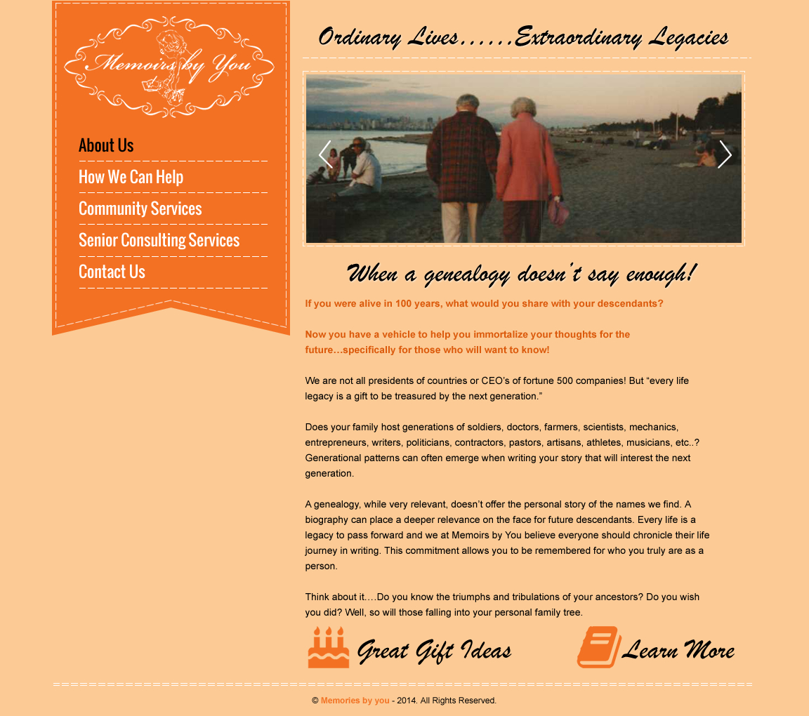 Web-Design von rightway für Memoirs by You | Design #4675491