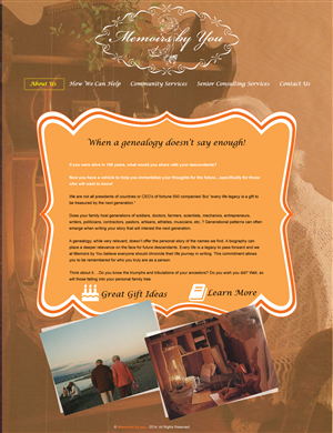 Web-Design von rightway für Memoirs by You | Design: #4675509