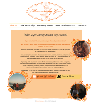 Web-Design von rightway für Memoirs by You | Design: #4675516
