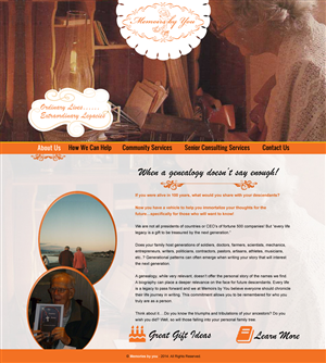 Web-Design von rightway für Memoirs by You | Design: #4692496