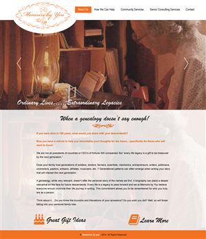 Web-Design von rightway für Memoirs by You | Design: #4692511