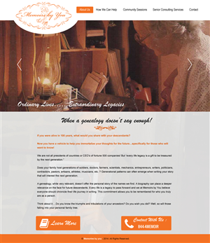 Web-Design von rightway für Memoirs by You | Design: #4693537