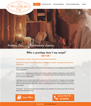 Web-Design von rightway für Memoirs by You | Design: #4693545