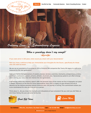 Web Design by rightway for Memoirs by You | Design #4700133