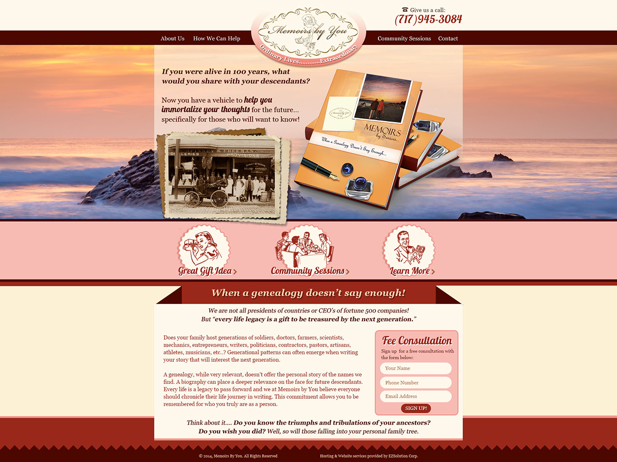 Web-Design von EZSolution für Memoirs by You | Design: #4784233
