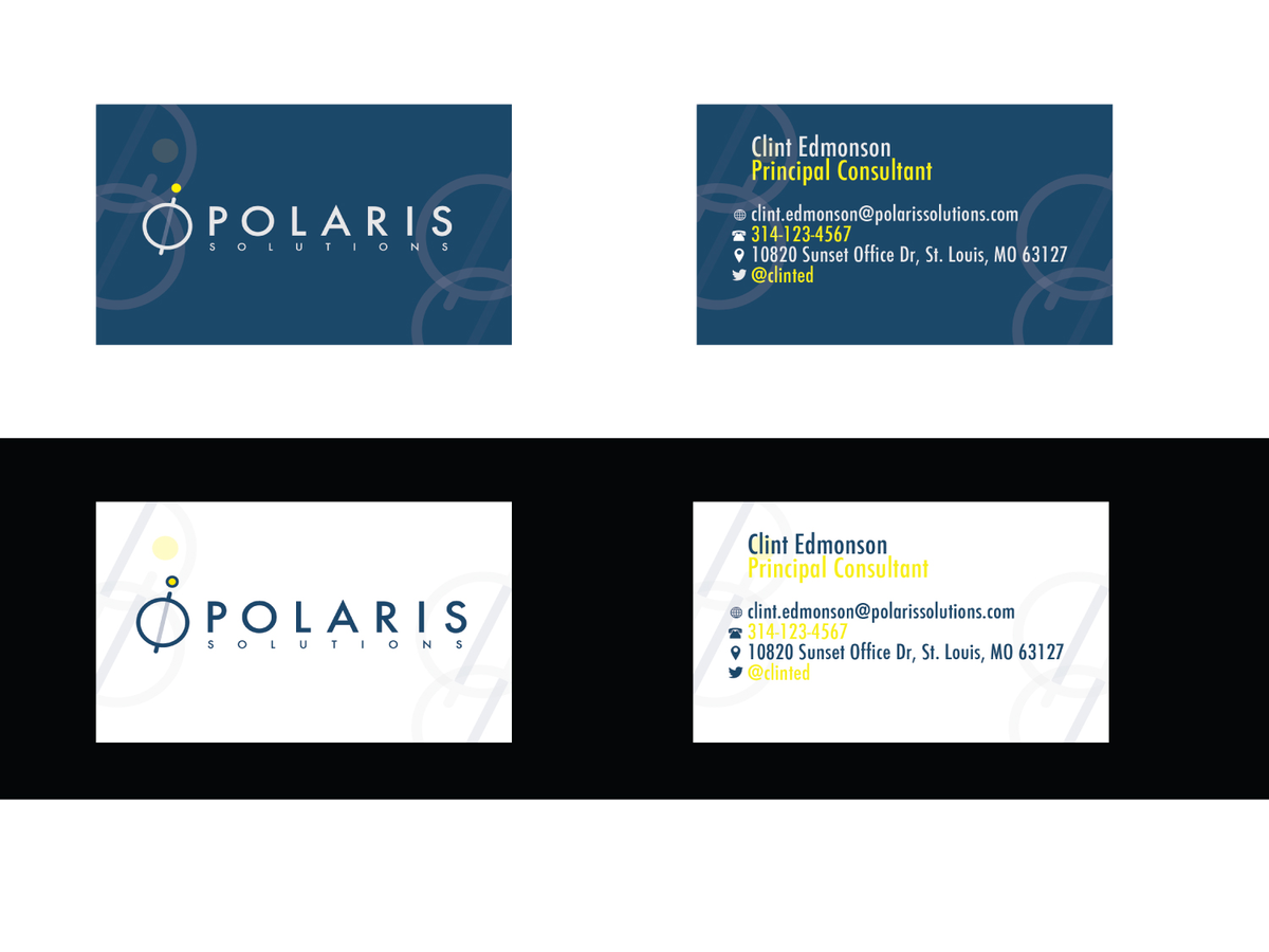 Visitenkarten-Design von Cherisse für Polaris Solutions | Design #4746045