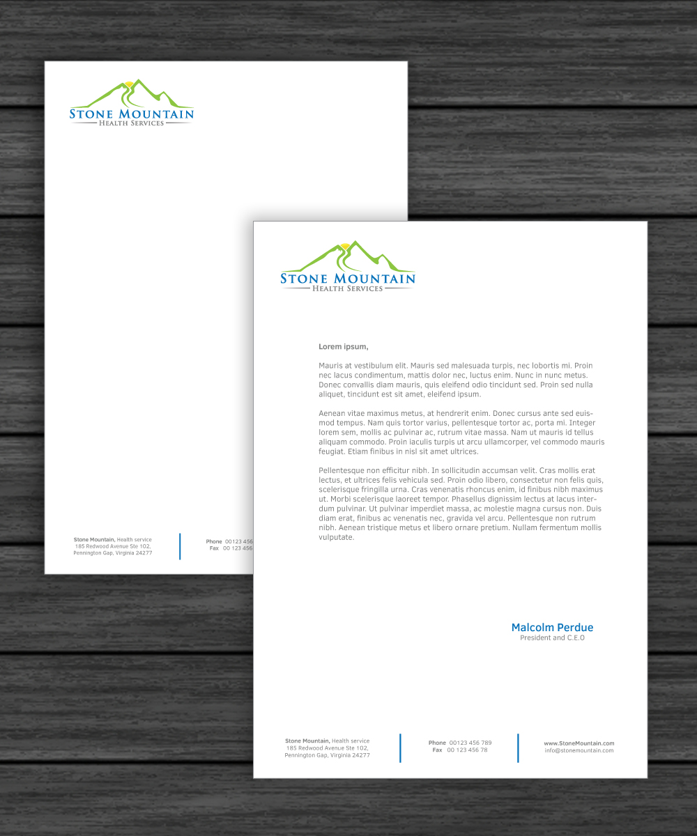 Stationery Design by Scarlett for Stone Mountain Health Services | Design #4765348