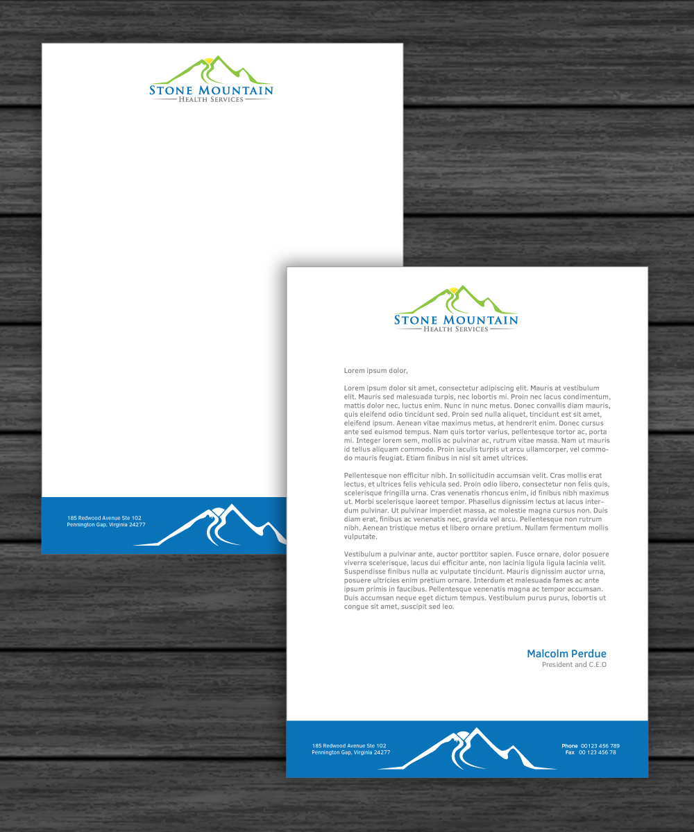Stationery Design by Scarlett for Stone Mountain Health Services | Design #4766195
